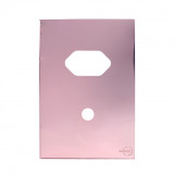 Placa p/ 1 Tomada + Furo 4x2 - Novara Glass Ouro Rose